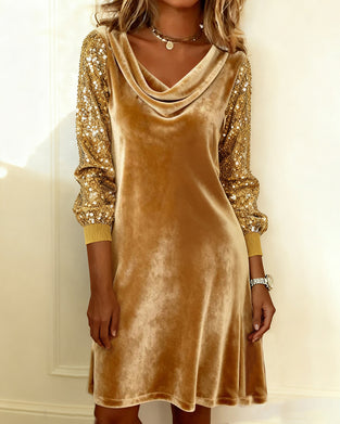 Kjole elegant fløjl og pailletter