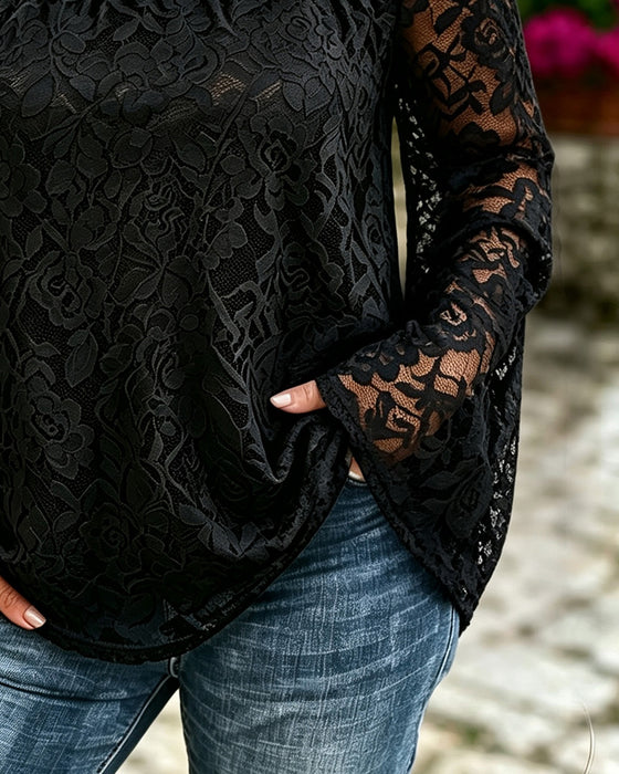 Top Off-Shoulder Blonder Patchwork Løs