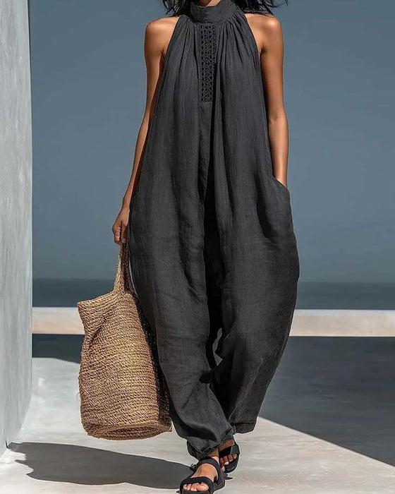 Jumpsuit Halter Hals Ærmeløs