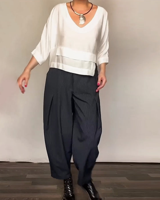 Fritidsbukser Med Retro Streger