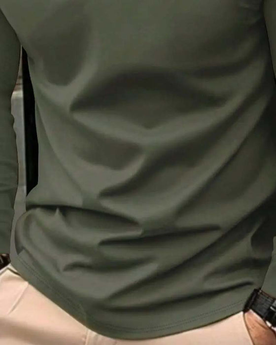 T-Shirt V-Hals Ribbet Solid Farve Herre