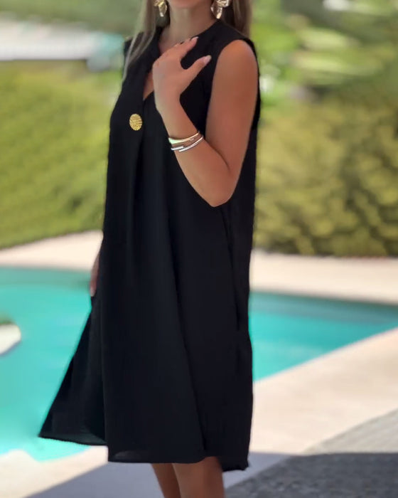 Kjole Ærmeløs Casual