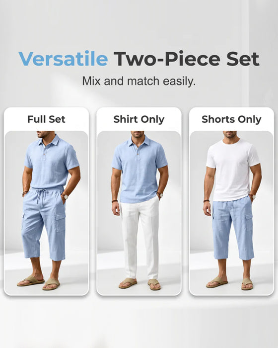 Set Polo Top Capri Bukser