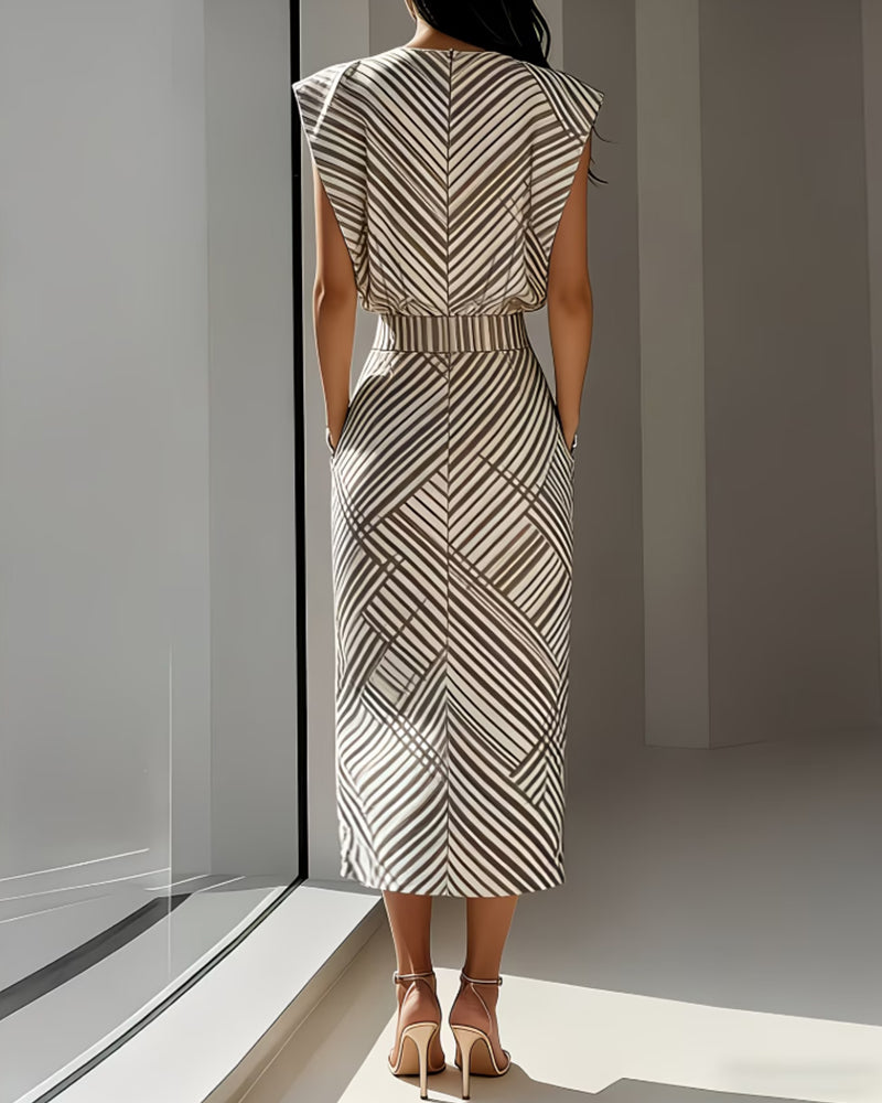 Kjole Geometrisk Talje Elegant