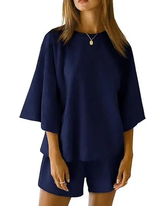 Sæt Elastisk Talje Shorts Afslappet