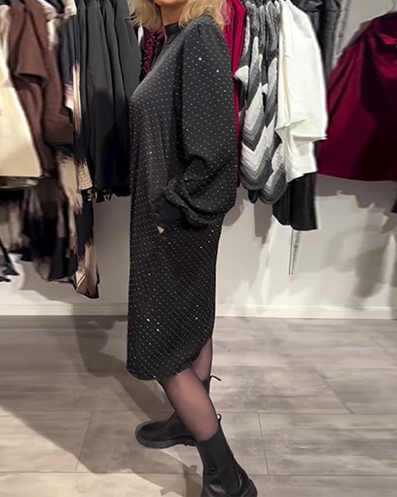 Kjole Lanterneærmet Diamantprint