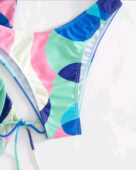 Badedragt Overtræk Trykt Bikini Tredelt