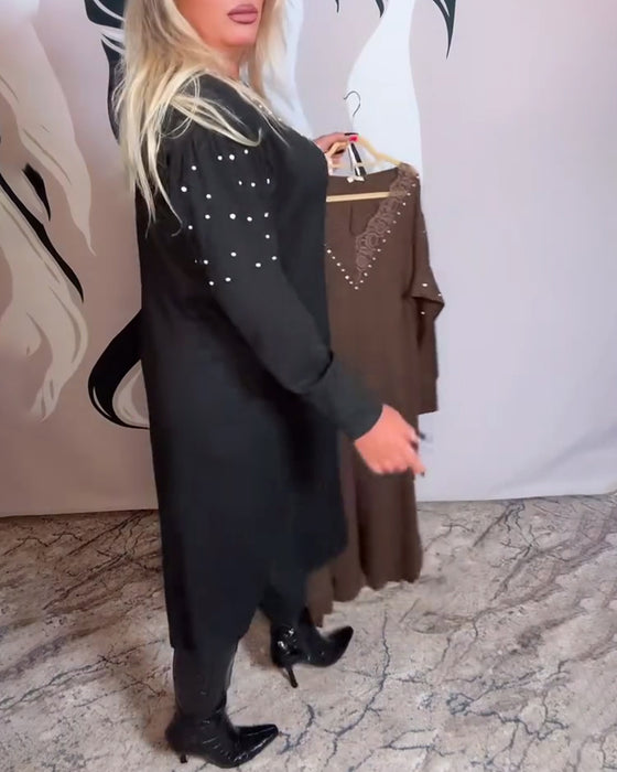 Kjole Knipling V-Hals Modne