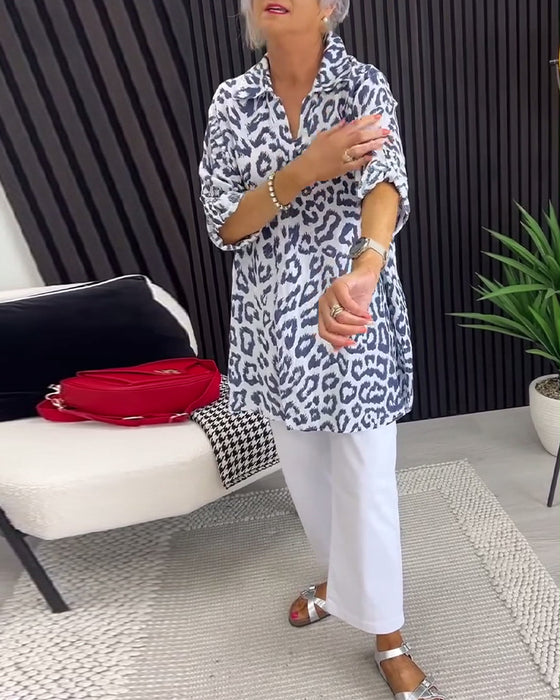 Bluse Krave Leopardtryk