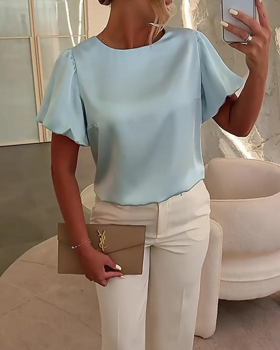 Bluser Satin Kortærmet Drape