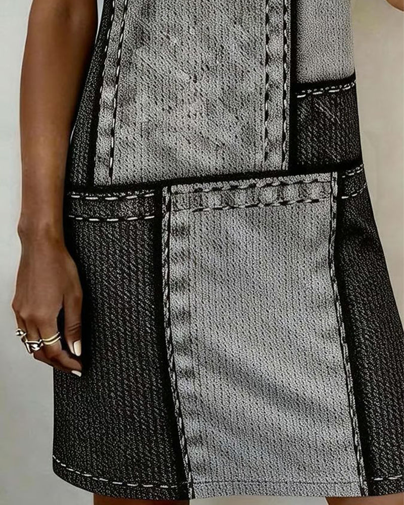 Kjole Retro Kortærmet Lige