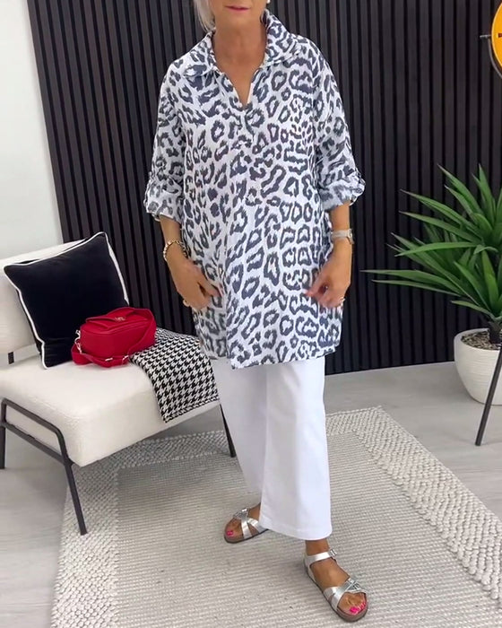 Bluse Krave Leopardtryk