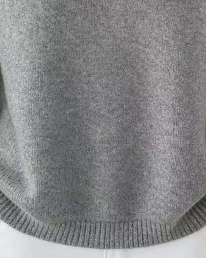 Sweater Revers Enfarvet Langærmet
