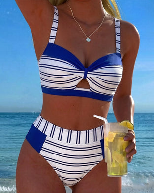 Bikini Stribet Udskæring