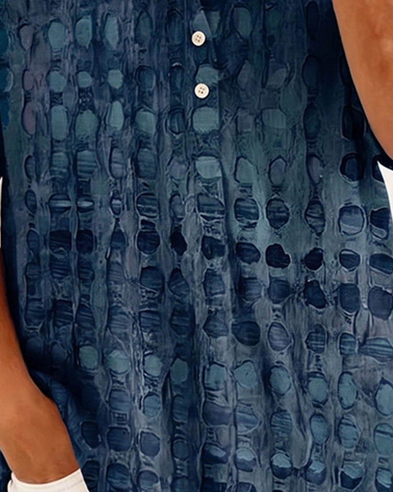 Bluse Prikket Tryk Knap Halv Stolpe