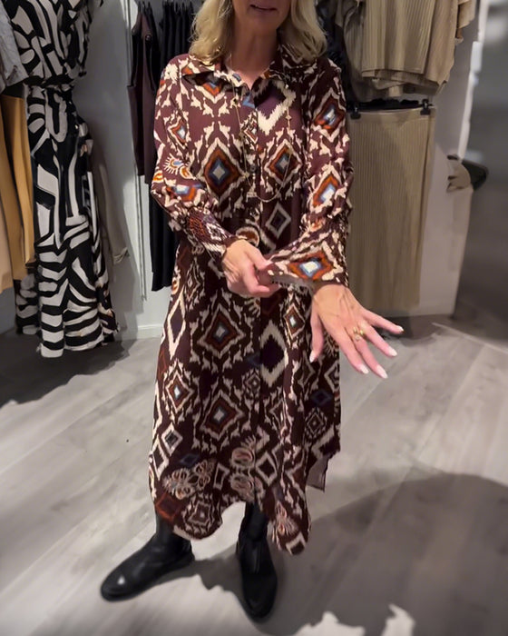 Kjole Med Skjorte I Diamantmønster