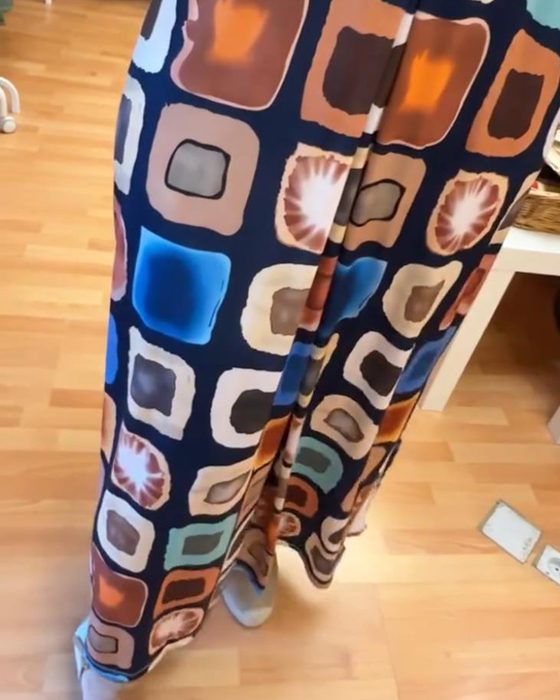 Løs kjole med print uden ærmer