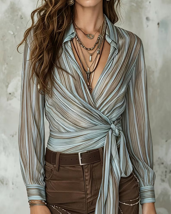 Bluse Slag Stribe Twist Knude