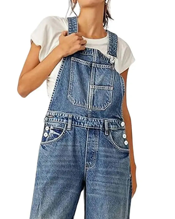 Jumpsuit Med Lommer Og Seler I Denim