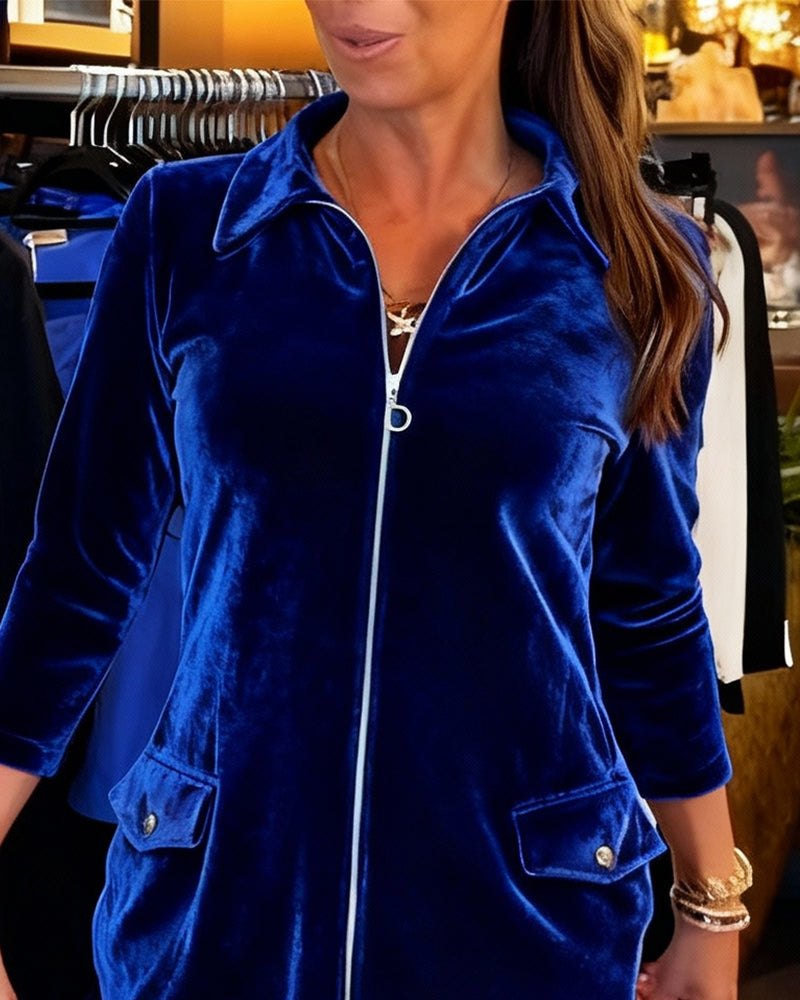 Kjole Elegant Shift Lynlås Opslag