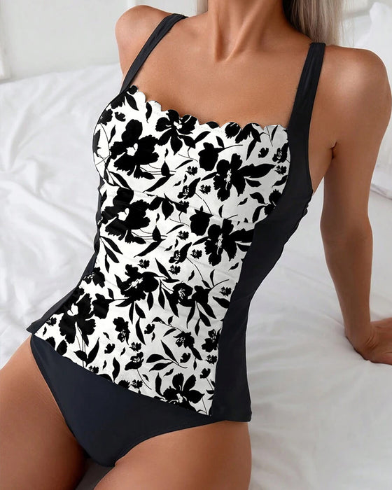 Tankini Rygfri Trykt
