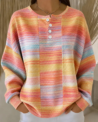 Sweatshirt Rundhalset Knap Ombre