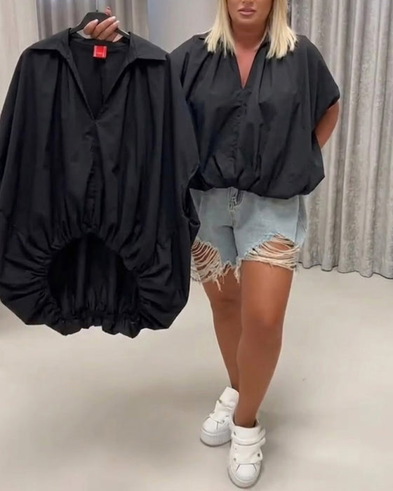 Bluse Krave Loose Fit Flagermusærme