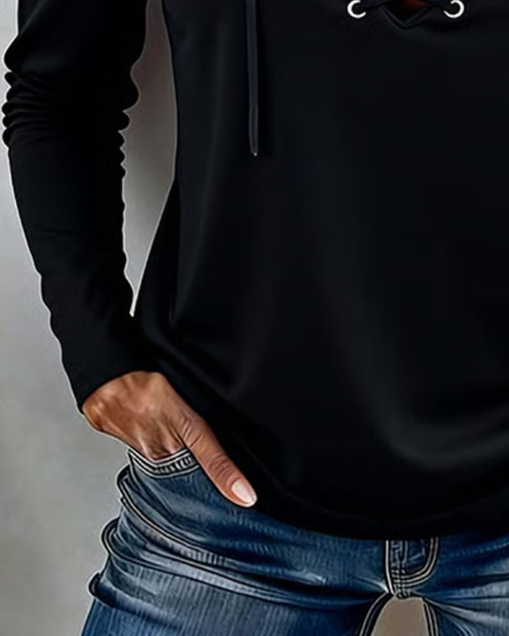 Top V-Hals Snøring Slim Pasform Off-Shoulder