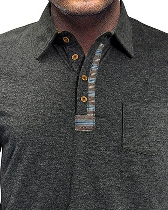 Bluse Herre Knap Revers Polo