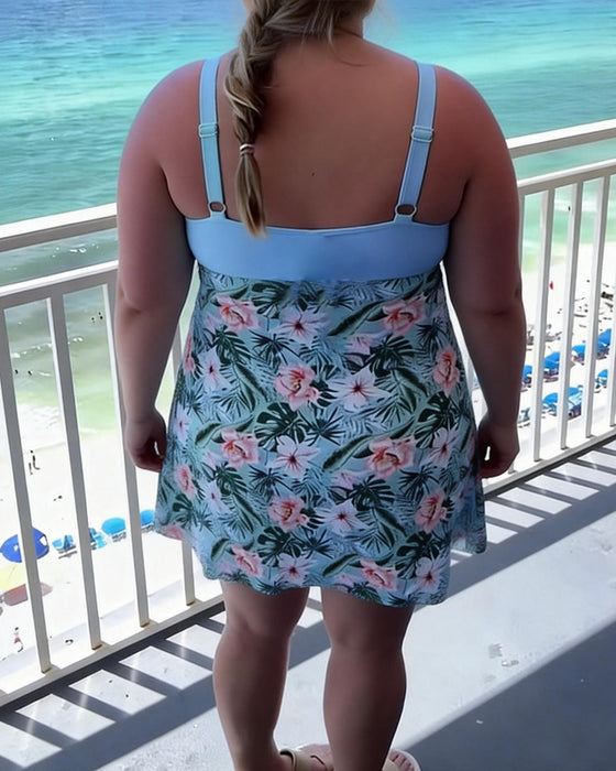 Badedragt med afslappet print og to dele