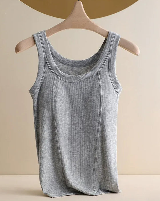 Cami‑Top Solid Farve Med Indbygget Bh