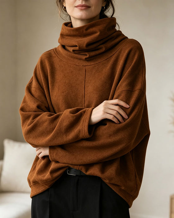 Sweatshirt Turtleneck Lang Ærme Casual