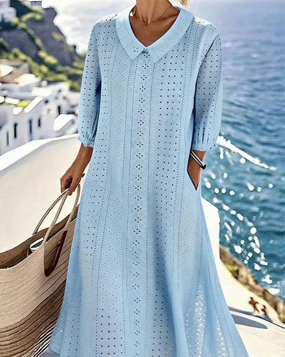 Kjole Baby Doll Udhulet Hals