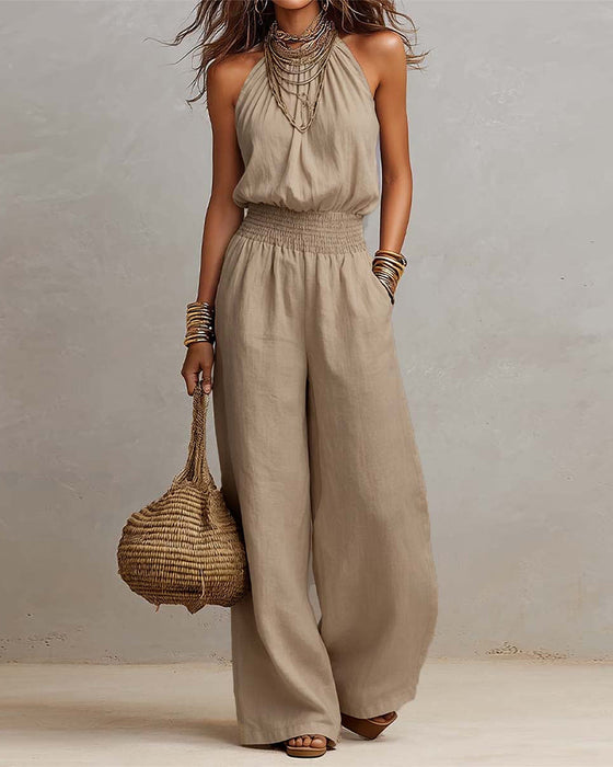 Springdragt Elegant Halter Rynket