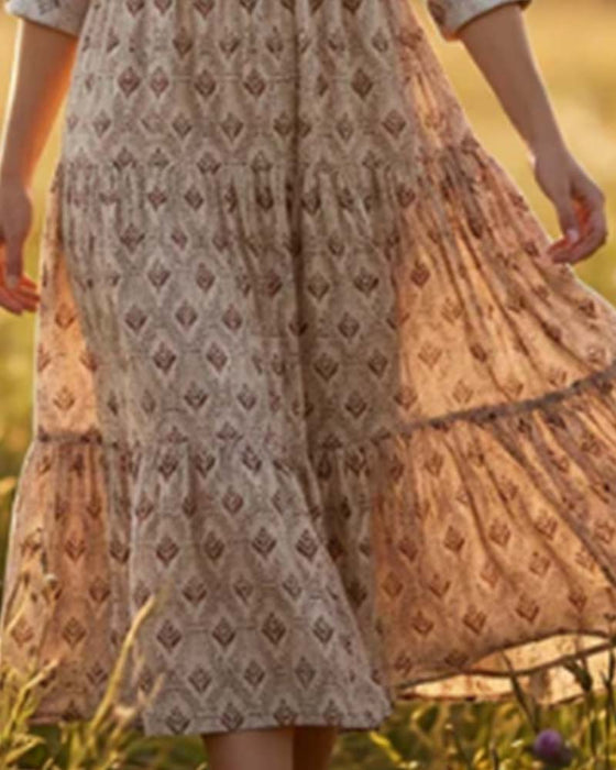 Kjole Vintage V-Udskæring Blomstret