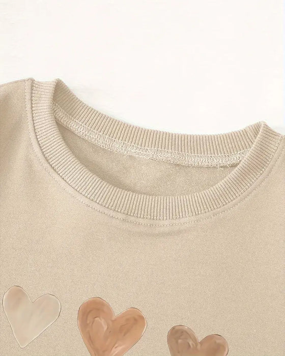 Sweatshirt Farverig Hjerteformet Trøje