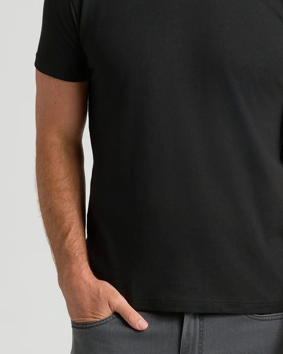 Top Herre Ensfarvet Kort Ærme