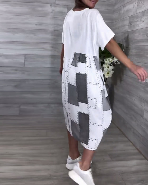 Kjole Gademode Rund Hals