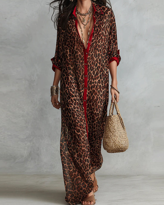 Kjole Slag Leopard Farveblok
