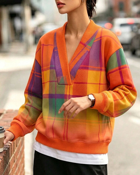 Sweatshirt V-Hals ternet Casual