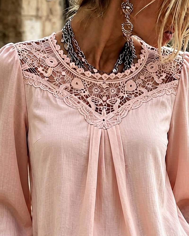 Bluse Blonde Panel Pufærme