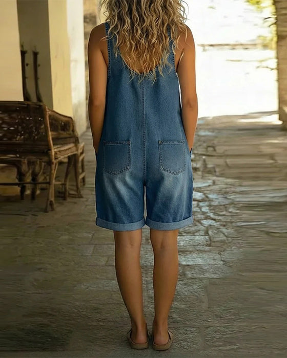Jumpsuits Med Afslappede Denimshorts