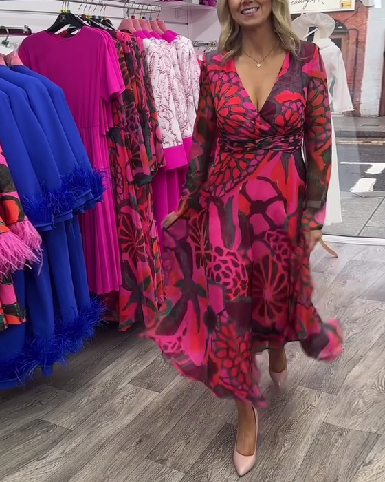 Swingkjole med dyb V-udskæring