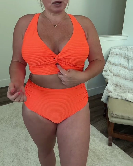 Bikini afslappet ensfarvet trekant