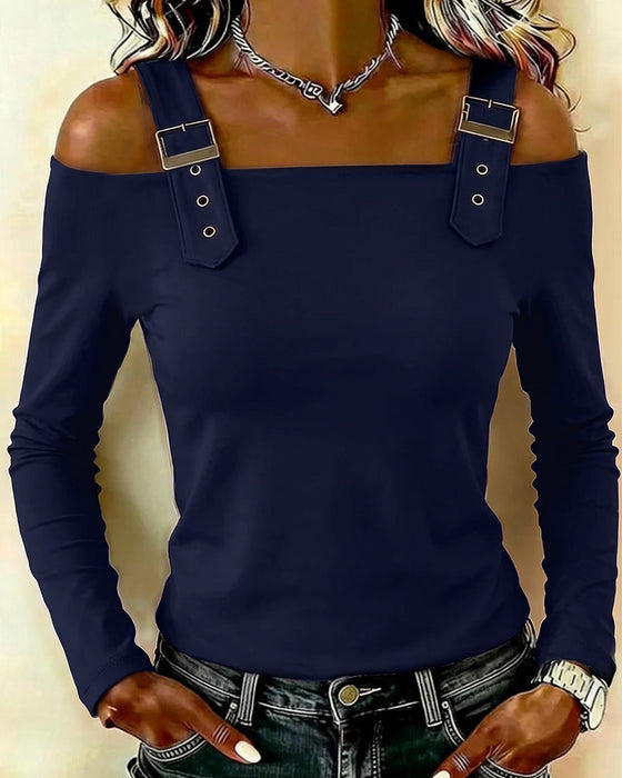 Top Lang Ærme Off-Shoulder Kamisol
