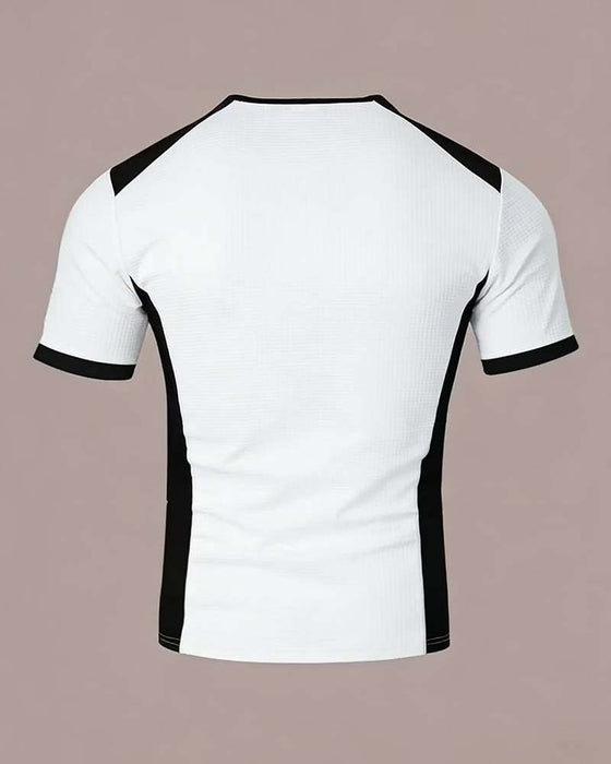 T-Shirt Herre Farveblok Vaffel