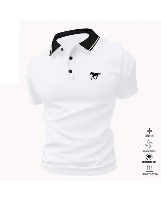 Herre T-shirt Med Krave, Kortærmet