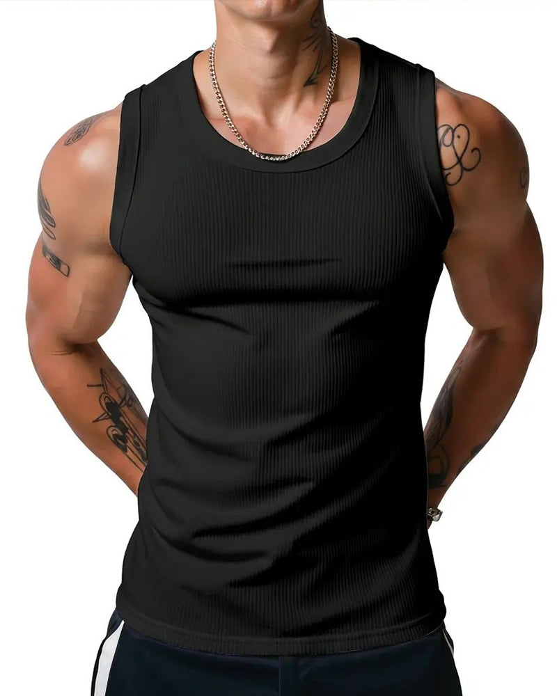 Tanktop Herre Ribstrikket Racerback