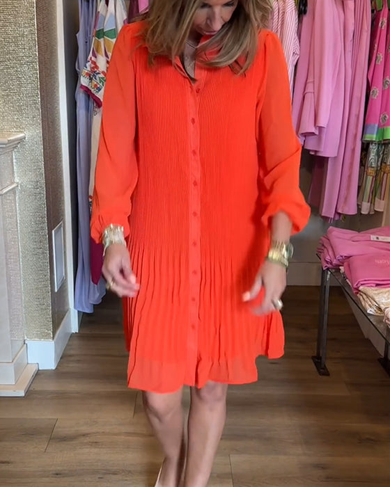 Kvinders solid patchwork plisseret kjole