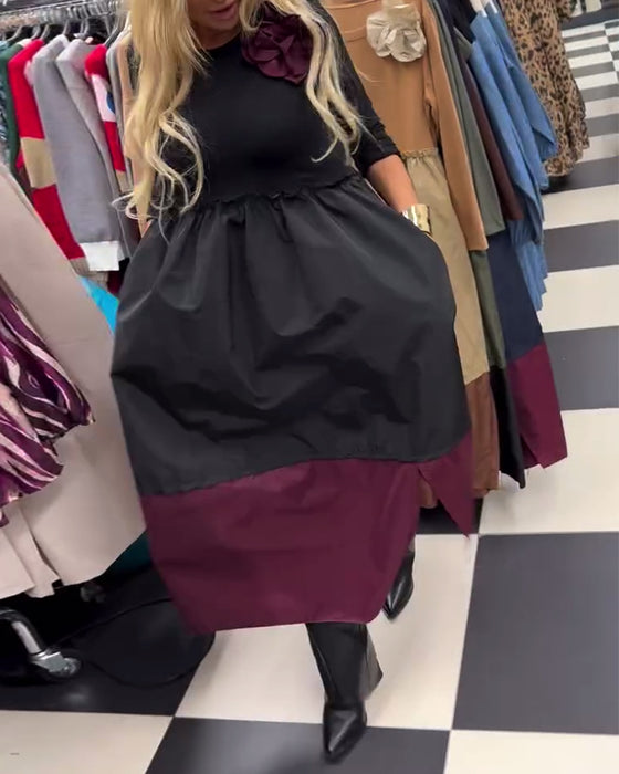 Elegant kjole med kontrastkant